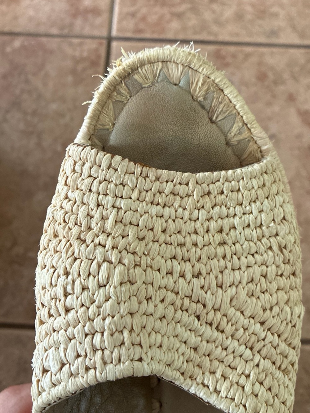 Vintage y2k Woven Espadrille Platform Slide Sandals in Natural - Picture 9 of 9
